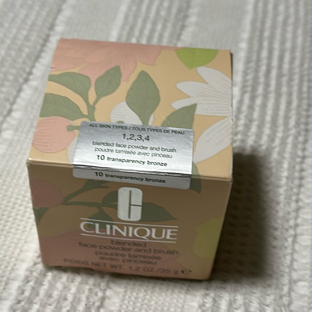 Clinique Blended Face Powder WITH BRUSH NEW 10 Transparency Bronze 1.2 oz